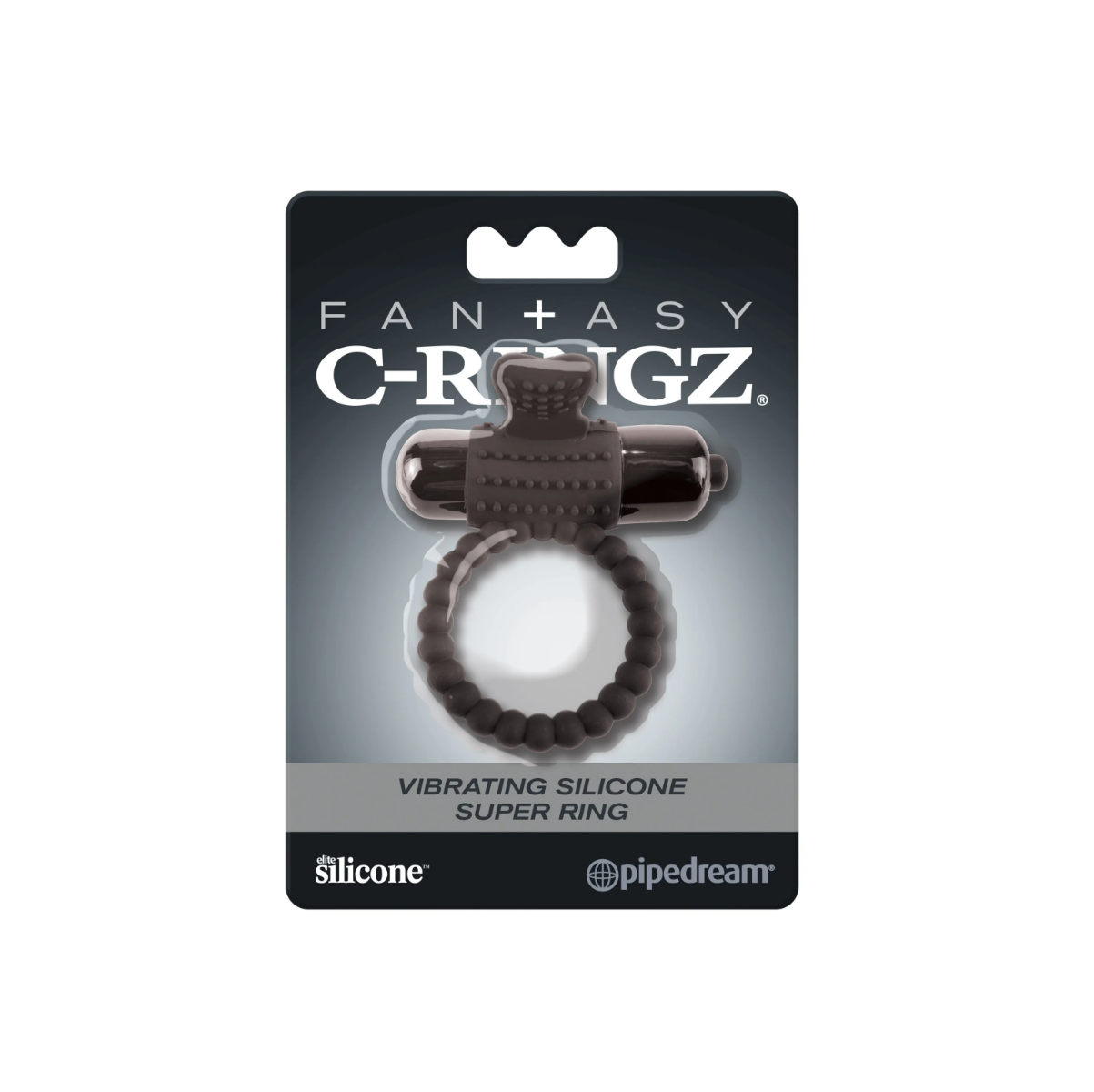 Эрекционное кольцо Fantasy C-Ringz Vibrating Silicone Super Ring, 3.2 см (черный)