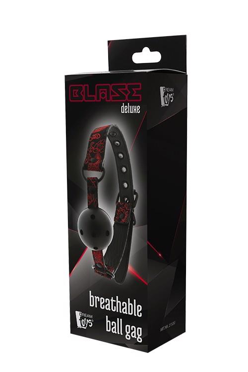 Кляп Blaze Deluxe Breathable Ball Gag, 4.7 см (черный с красным)