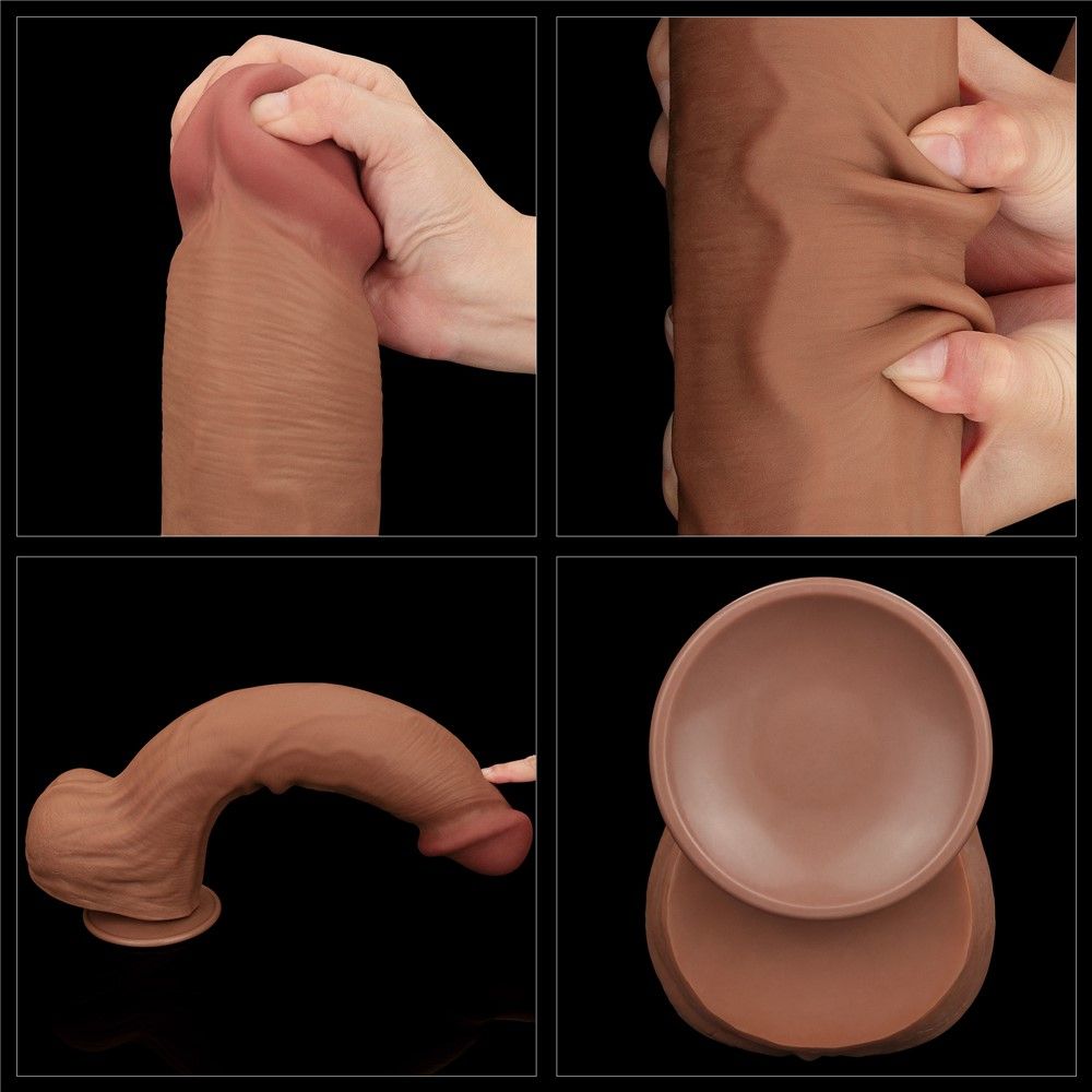 Фаллоимитатор LoveToy Sliding-Skin Dual Layer Dong King Sized, 36 см (телесный)