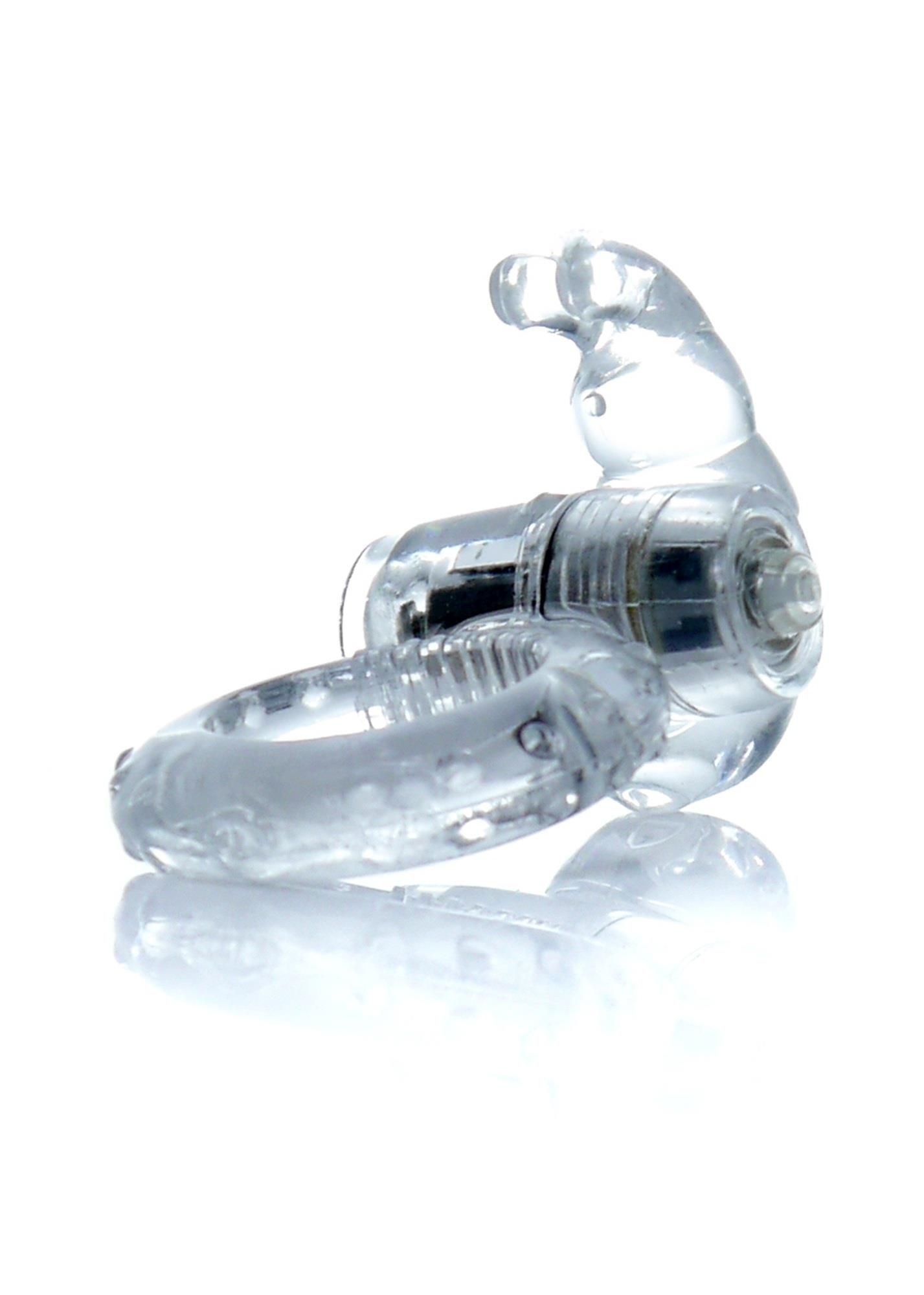 Pierścień erekcyjny Boss Series Rabbit Vibro Cock Ring, 7,5 cm (przezroczysty)