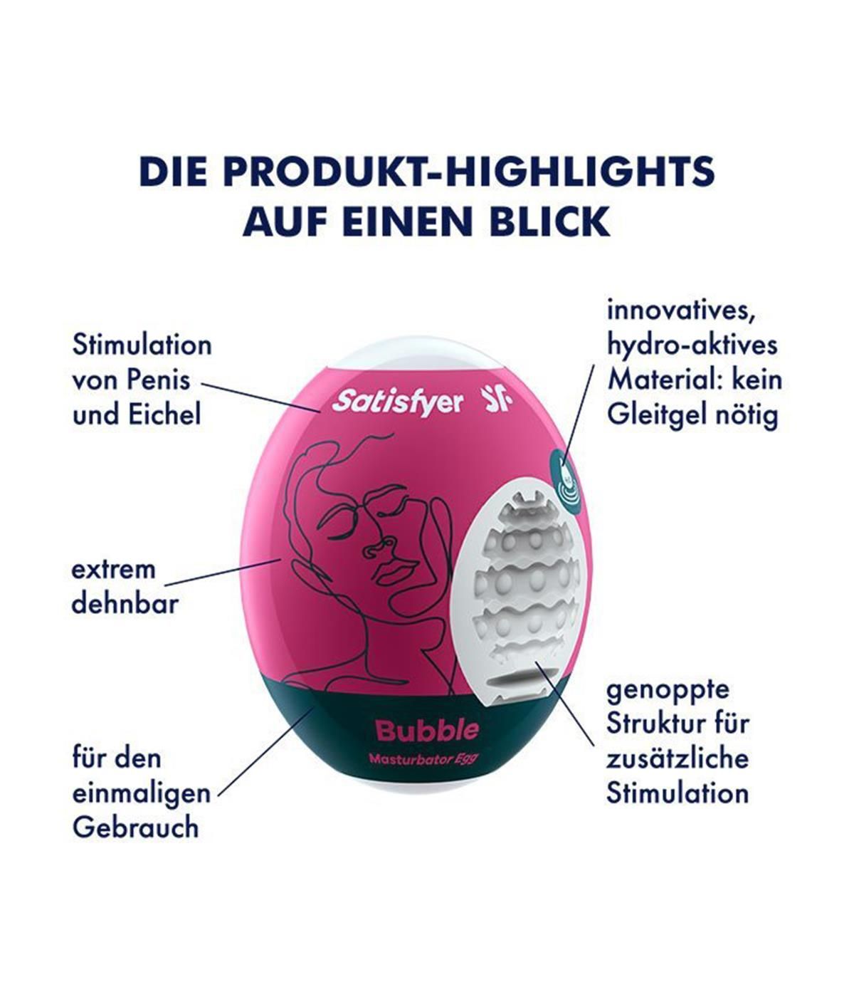 Мастурбатор яйце Satisfyer Egg Single Bubble (білий)