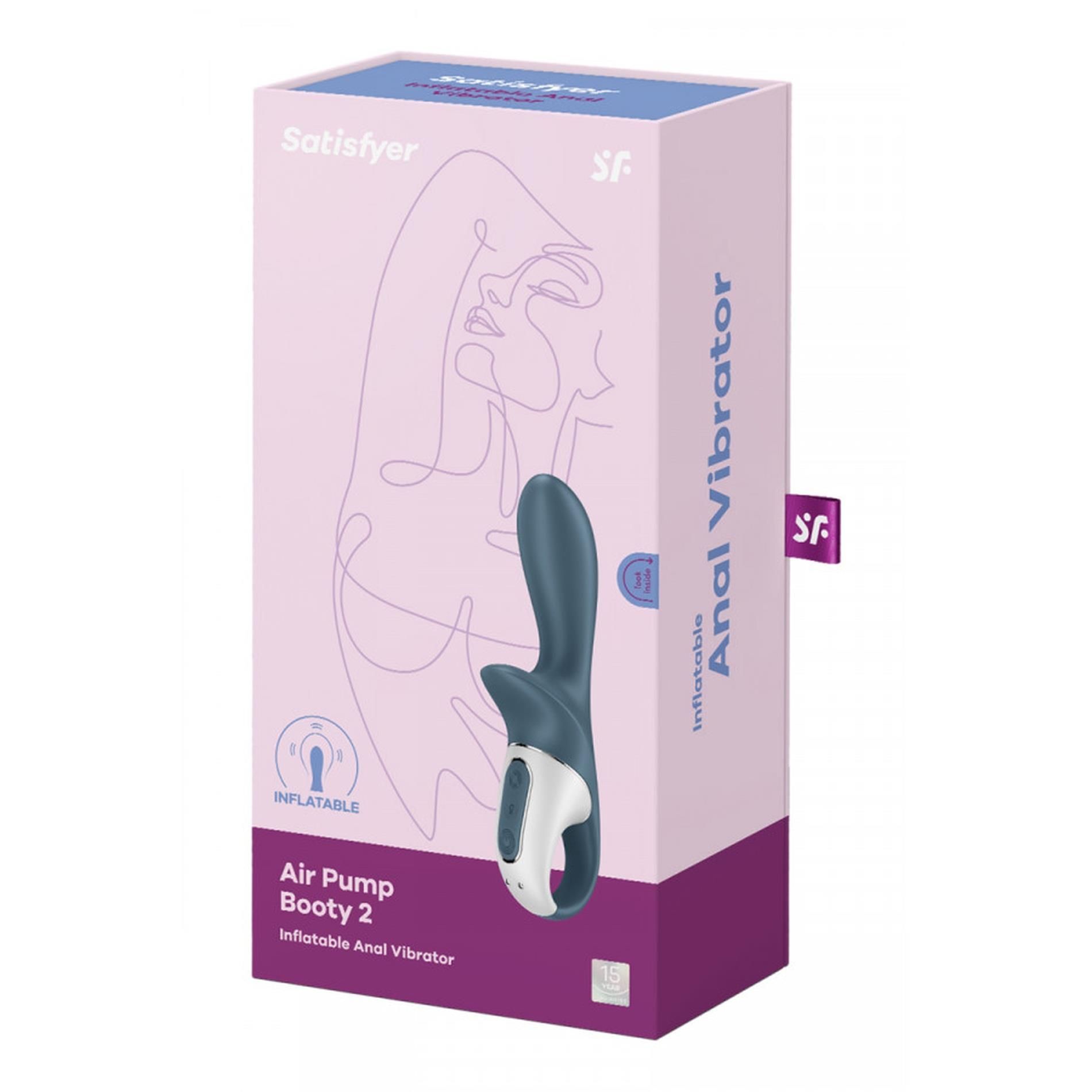 Анальный вибратор Satisfyer Air Pump Booty 2, 19 см (серый)