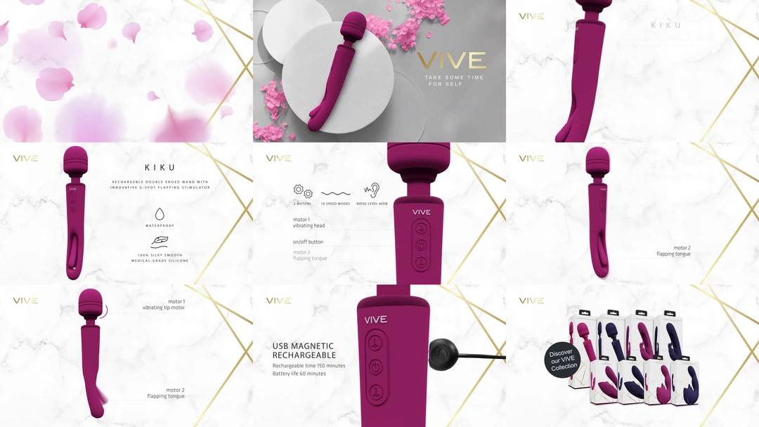 Вибратор Vive Kiku, 25.2 см (розовый)