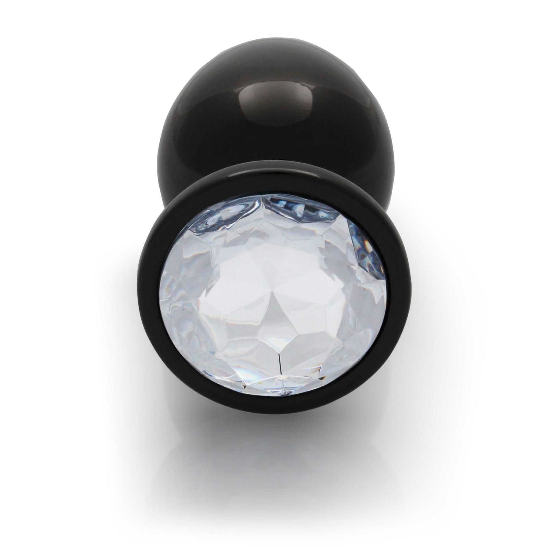Анальная пробка Ouch! Round Gem Butt Plug L, 9.3 см (черный)