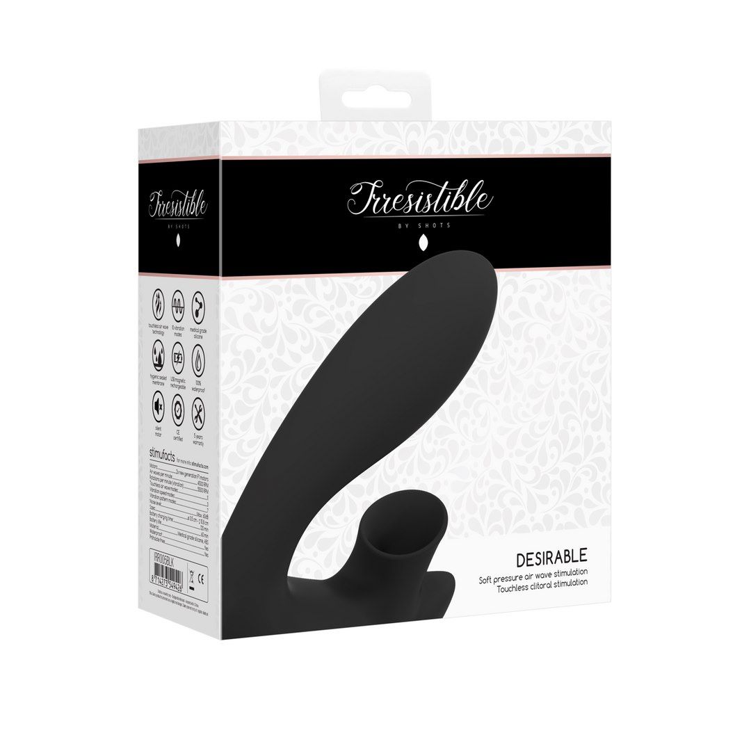 Вакуумний стимулятор клітора з вібрацією Desirable Bendable Air Pulse (чорний)