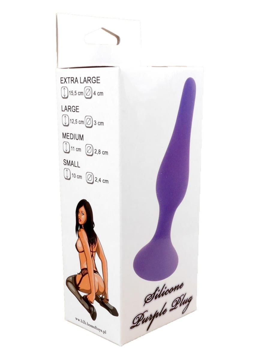 Анальна пробка Boss Silicone Plug Small, 10 см (фіолетовий)