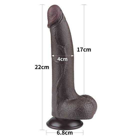 Dildo Sliding-Skin Dual Layer Dong 8.5'', 22 cm (czarny)