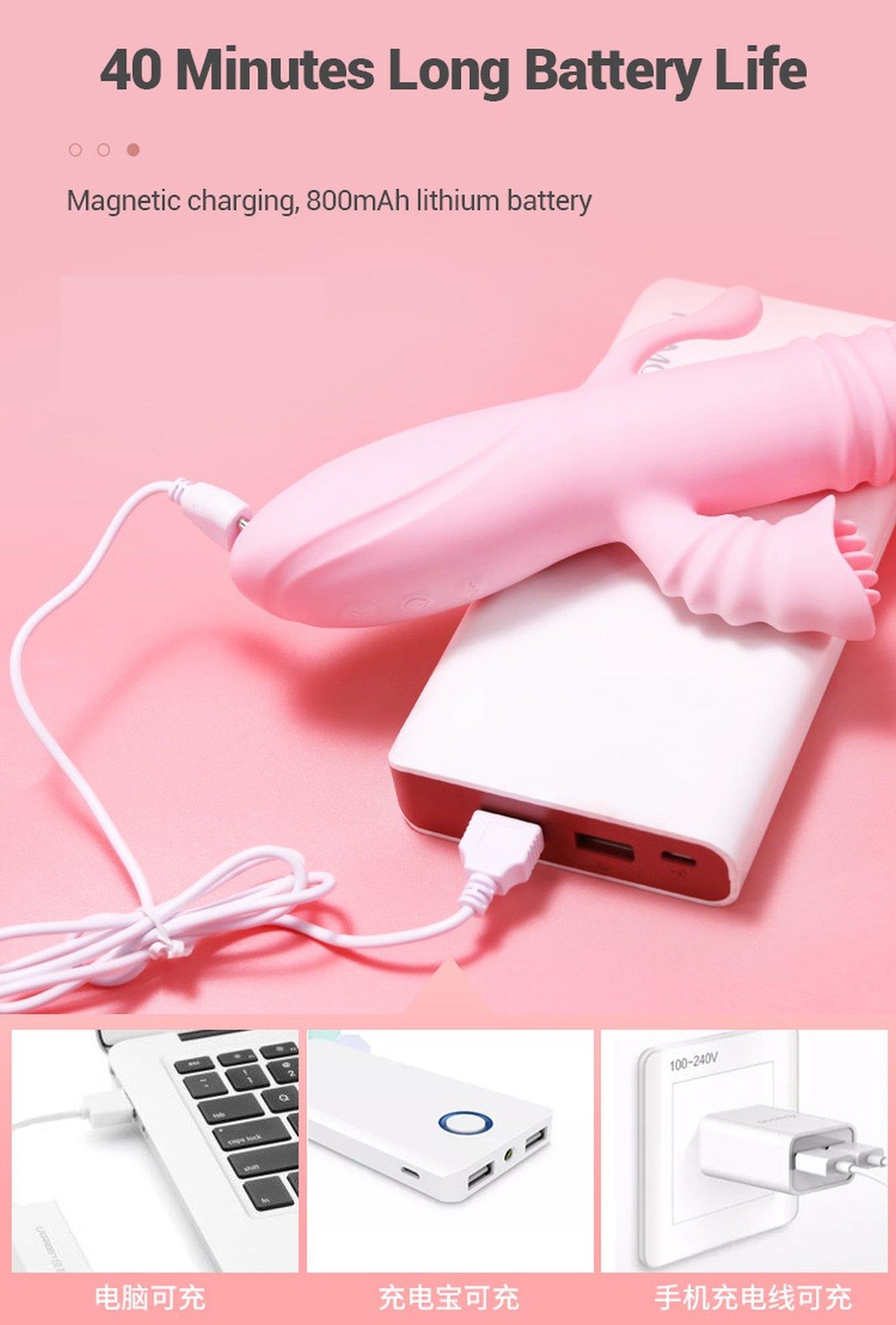 Вібратор B-Series Lyla Ada USB, 25 см (рожевий)