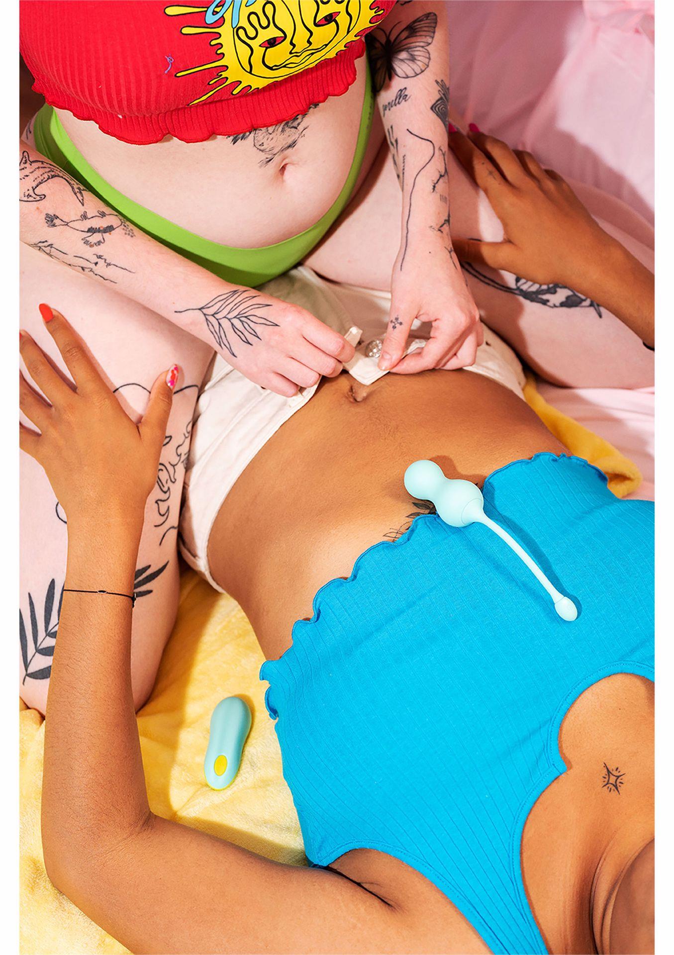 Вагинальные шарики с вибрацией Romp Cello, 18.2 см (бирюзовый)