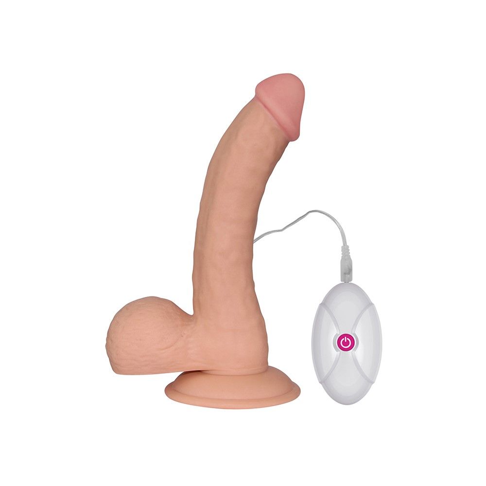 Реалістичний вібратор LoveToy The Ultra Soft Dude, 20 см (тілесний)