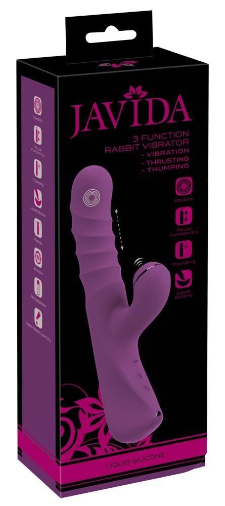 Вибратор-кролик Javida 3 Function Thrusting Thum, 23.7 см (фиолетовый)