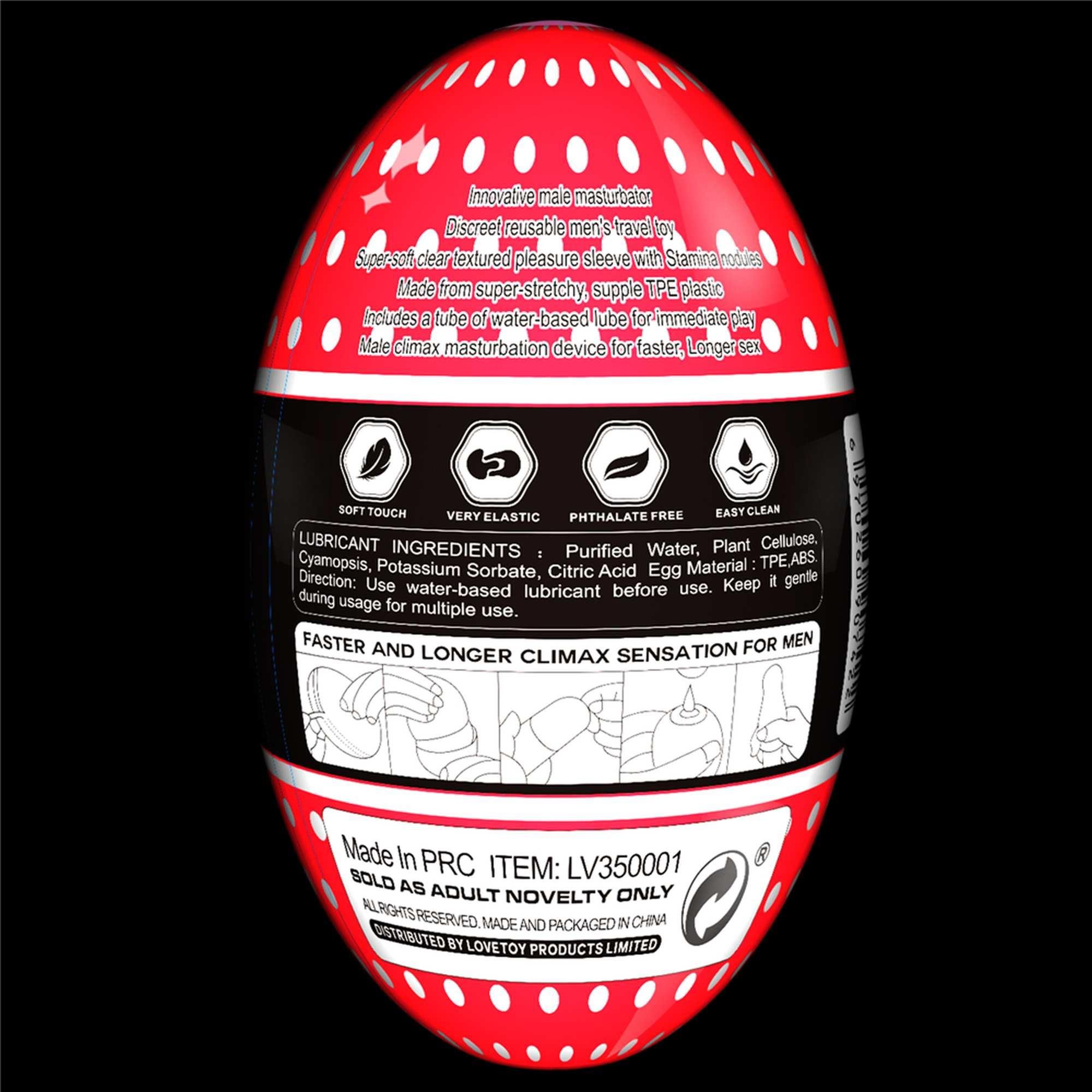 Мастурбатор яйцо LoveToy Giant Egg Stamina Nodules Edition (прозрачный)