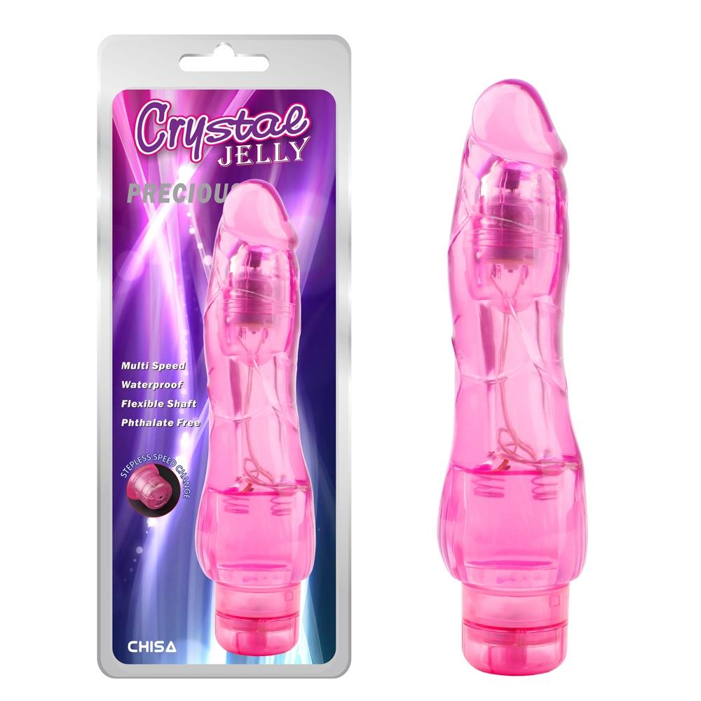 Вибратор Crystal Jelly Precious, 21 см (розовый)