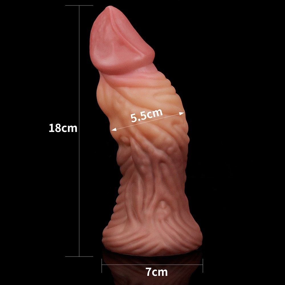 Фаллоимитатор Dual-Layered Silicone Nature Cock 7.0'', 18 см (коричневый)