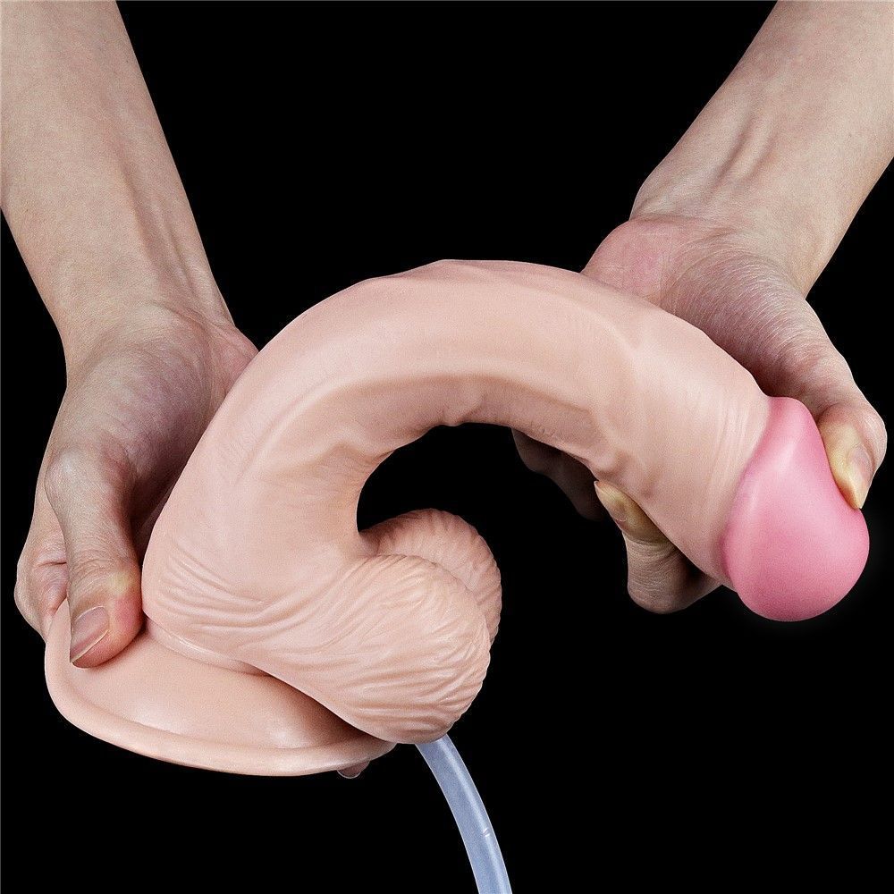 Фаллоимитатор с эякуляцией LoveToy Squirt Extreme, 23 см (телесный)