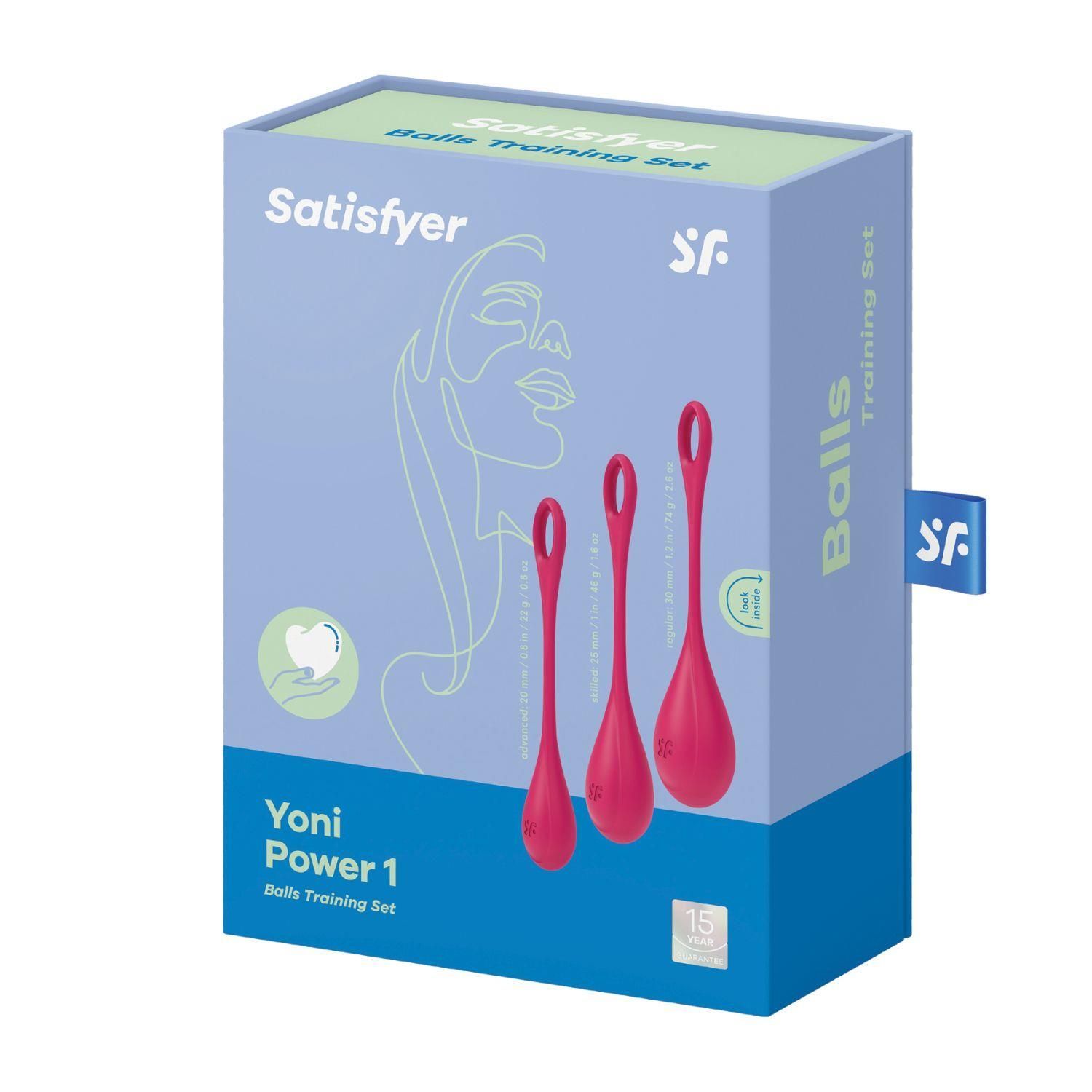 Набор вагинальных шариков Satisfyer Yoni Power 1, 3 шт (красный)