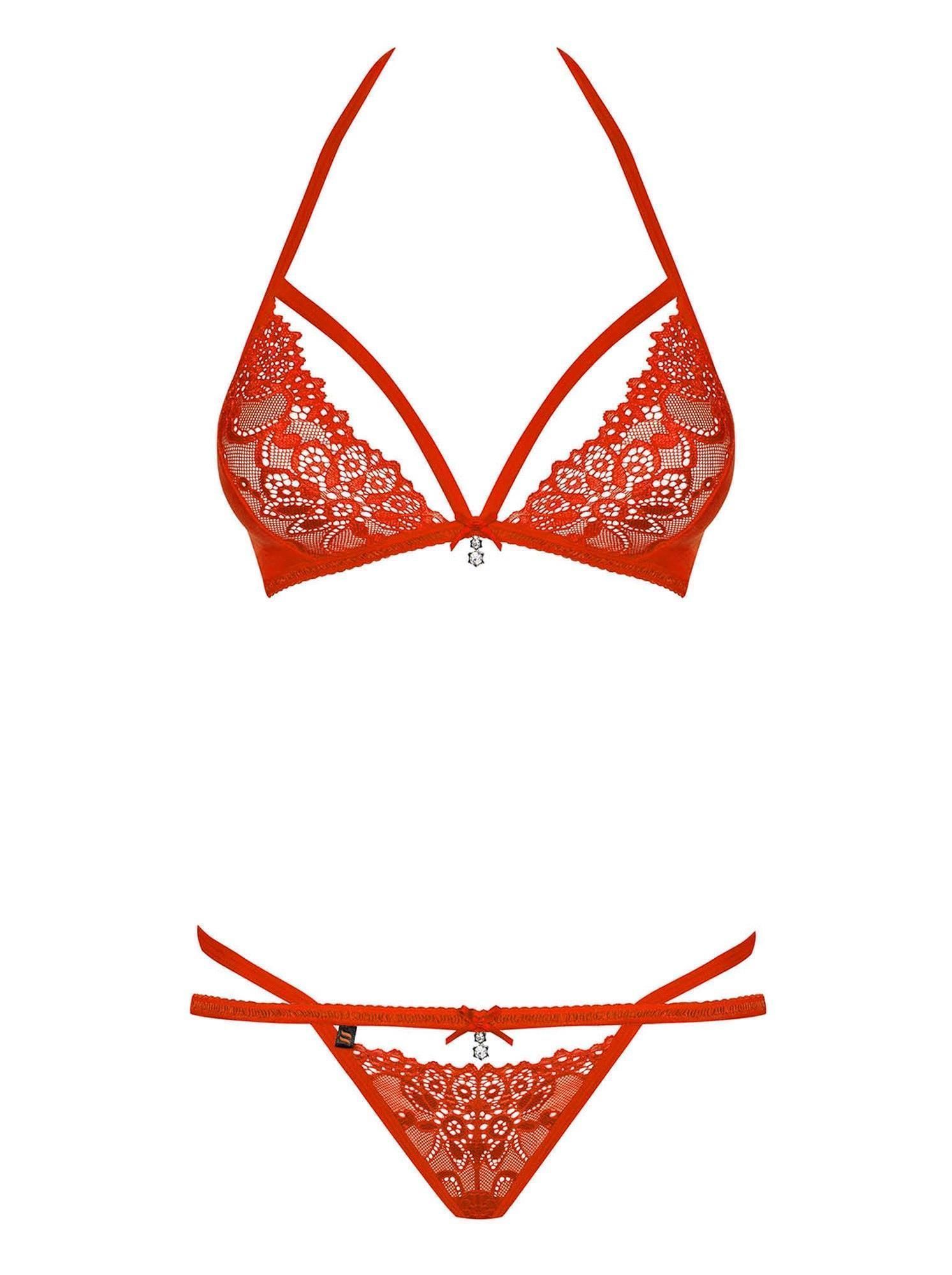 Комплект белья Obsessive 838-SET-3, S/M (красный)