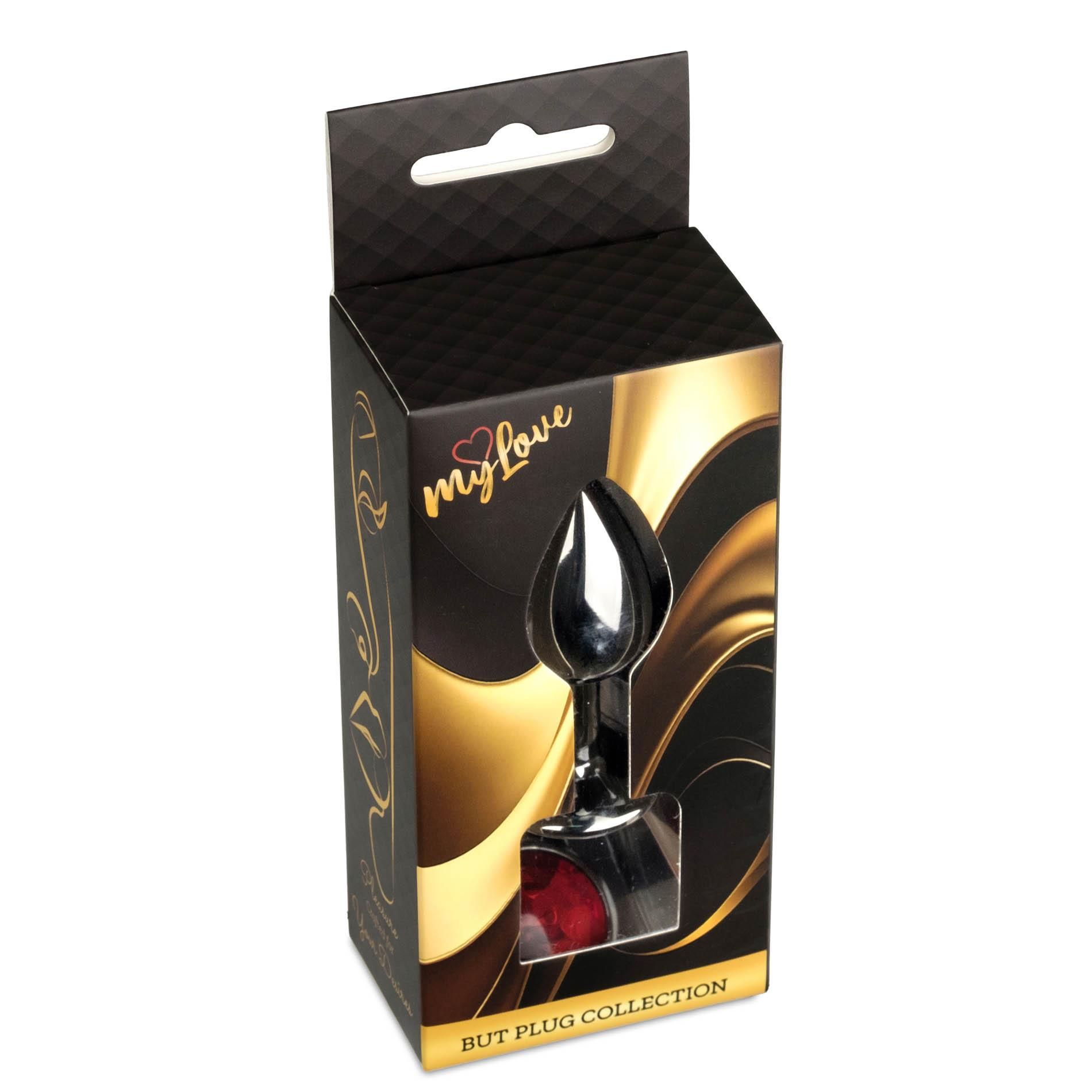 Анальна пробка MyLove Toys Jewellery Dark Silver Plug, 7 см (червоний)
