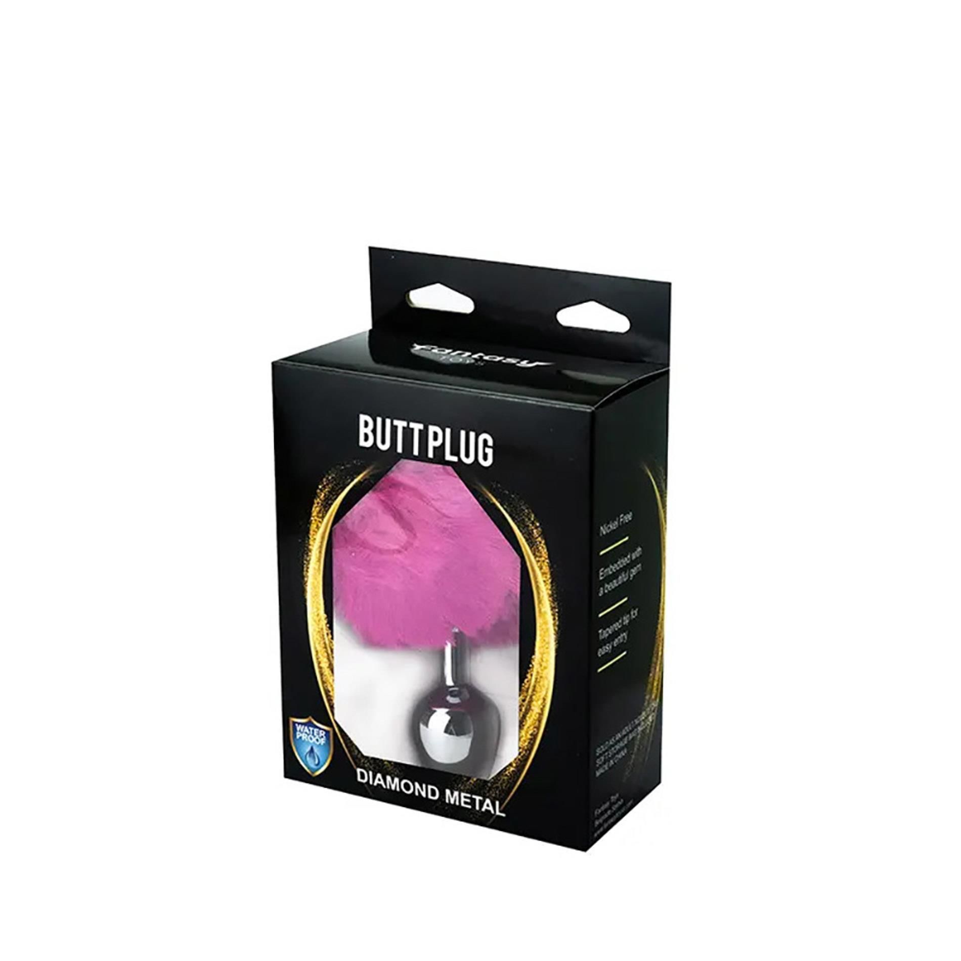 Анальная пробка Fantasy Butt Plug bunny tail, 7 см (розовый)