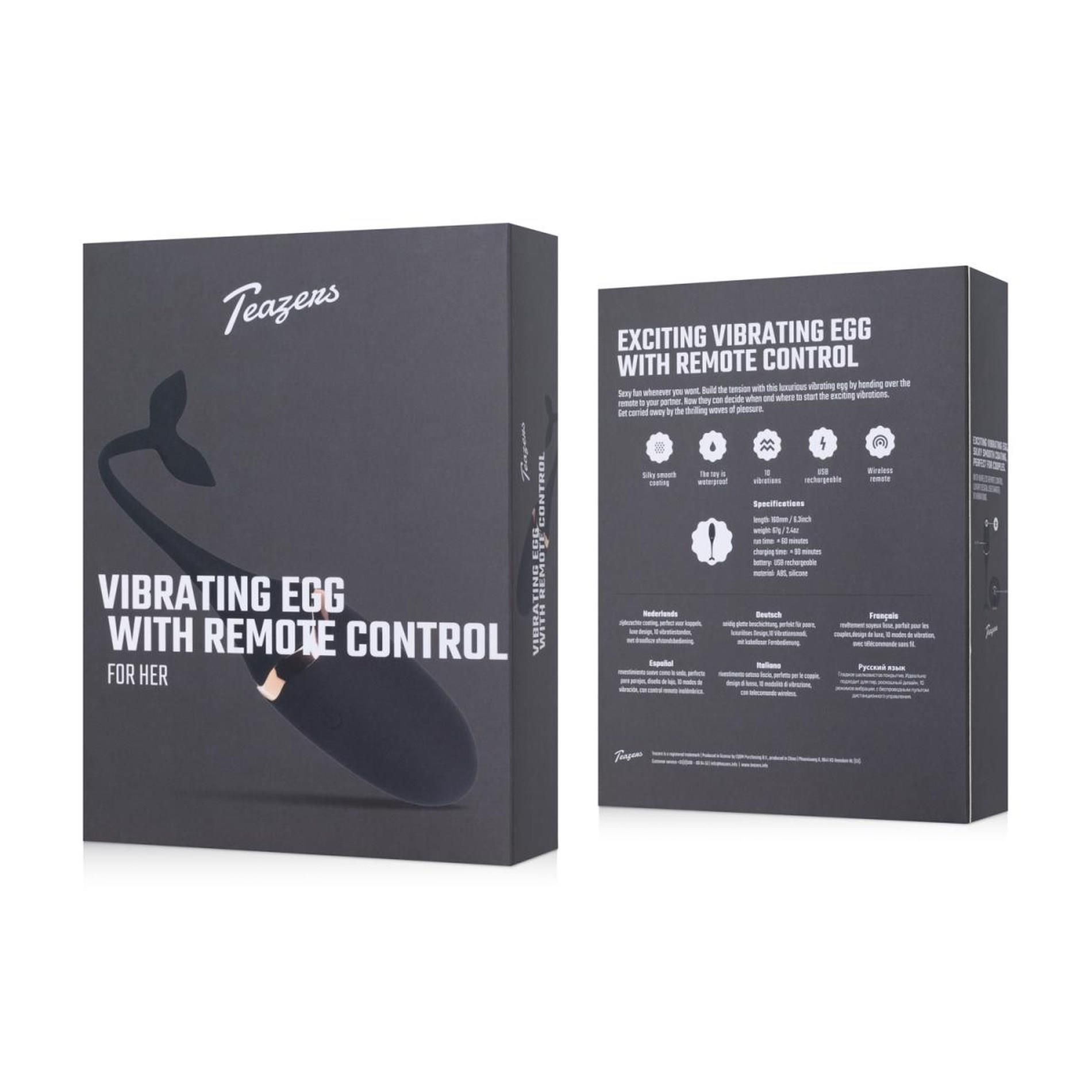 Wibrujące jajeczko Teazers Luxurious Vibrating Egg, 16 cm (czarny)