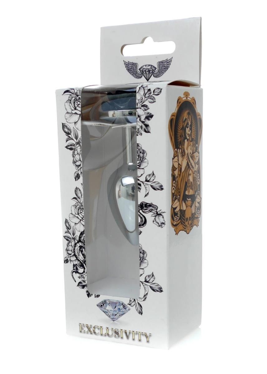 Металева анальна пробка Boss Jewellery Silver Plug Rose, 9 см (чорний)