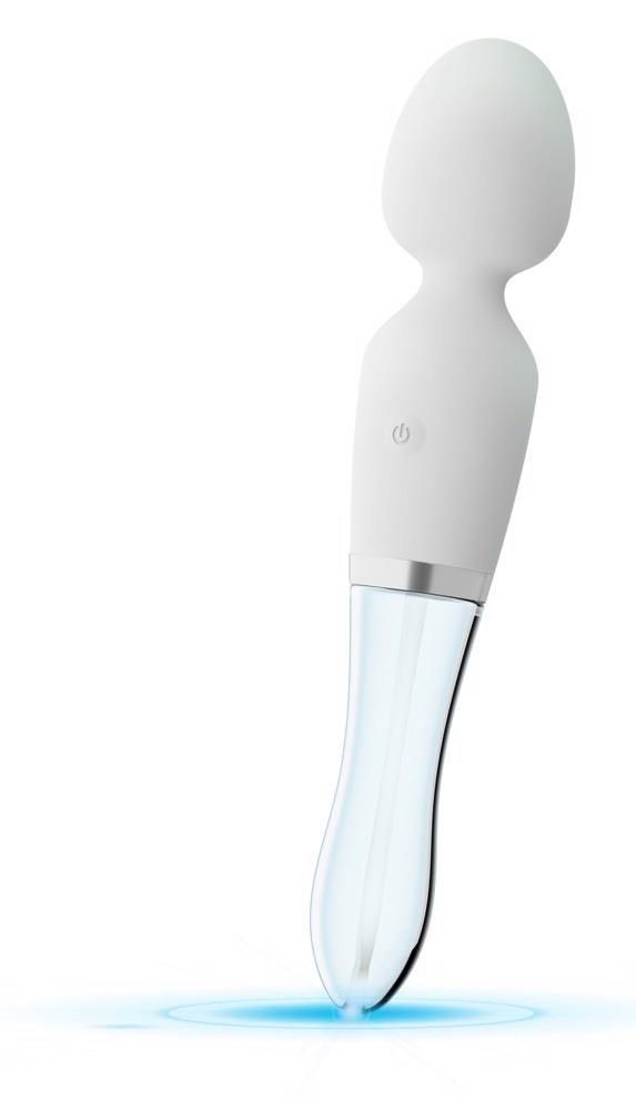 Двухсторонний стеклянный вибратор Orion Glass Vibrator 1, 21,5 см (белый)