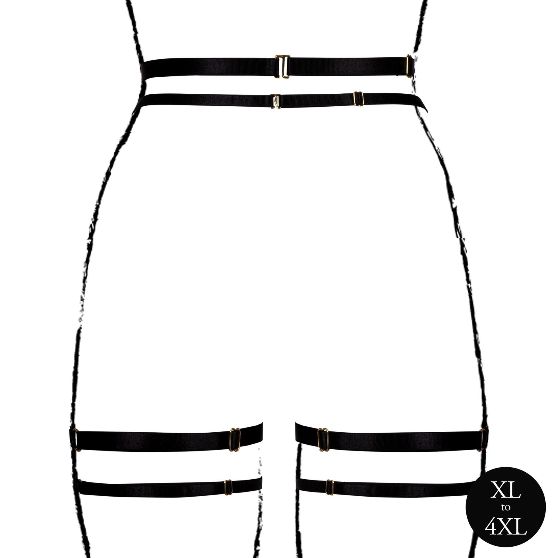 Пояс для панчіх Le Désir Double Strap Garter, Plus Size (чорний)