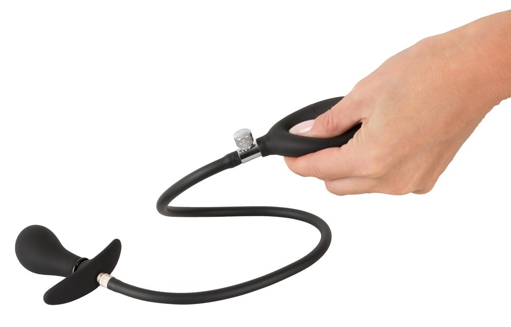 Korek analny Inflatable Plug, 8 cm (czarny