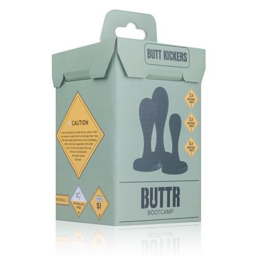 Набір анальних пробок Buttr Kickers Butt Plug Training, 3 шт (чорний)