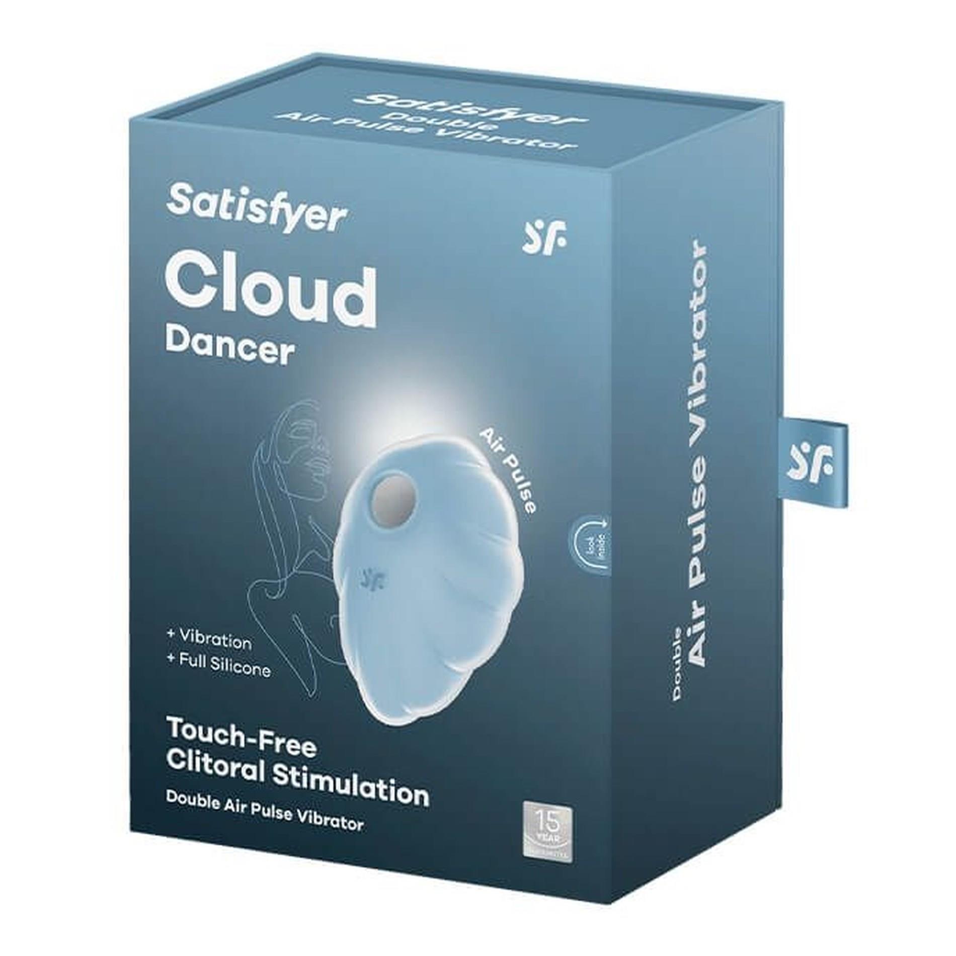 Вакуумный стимулятор клитора с вибрацией Satisfyer Cloud Dancer (голубой)