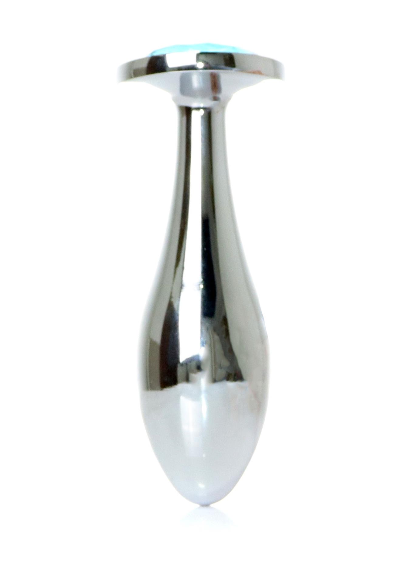 Korek analny Jewellery Silver Plug Clear L, 10.5 cm (niebieski)