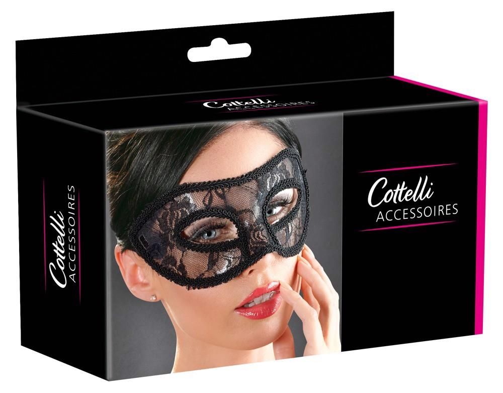 Мереживна маска Accessoires Cottelli Collection Lace (чорний)