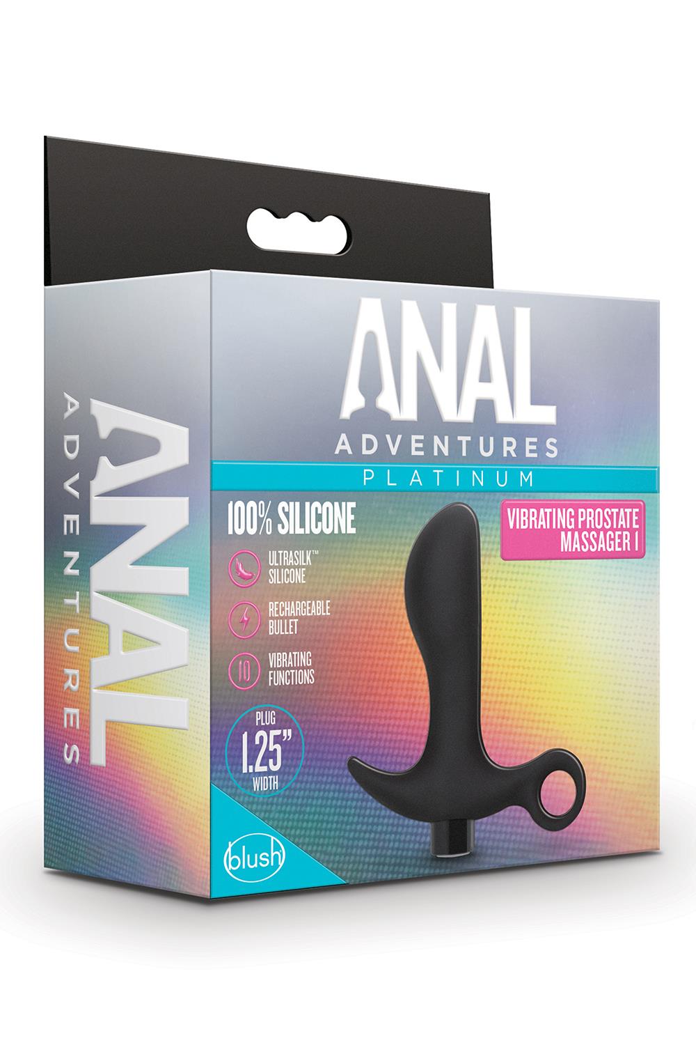 Стимулятор простаты Anal Adventures Platinum Vibrating 1, 10.7 см (черный)