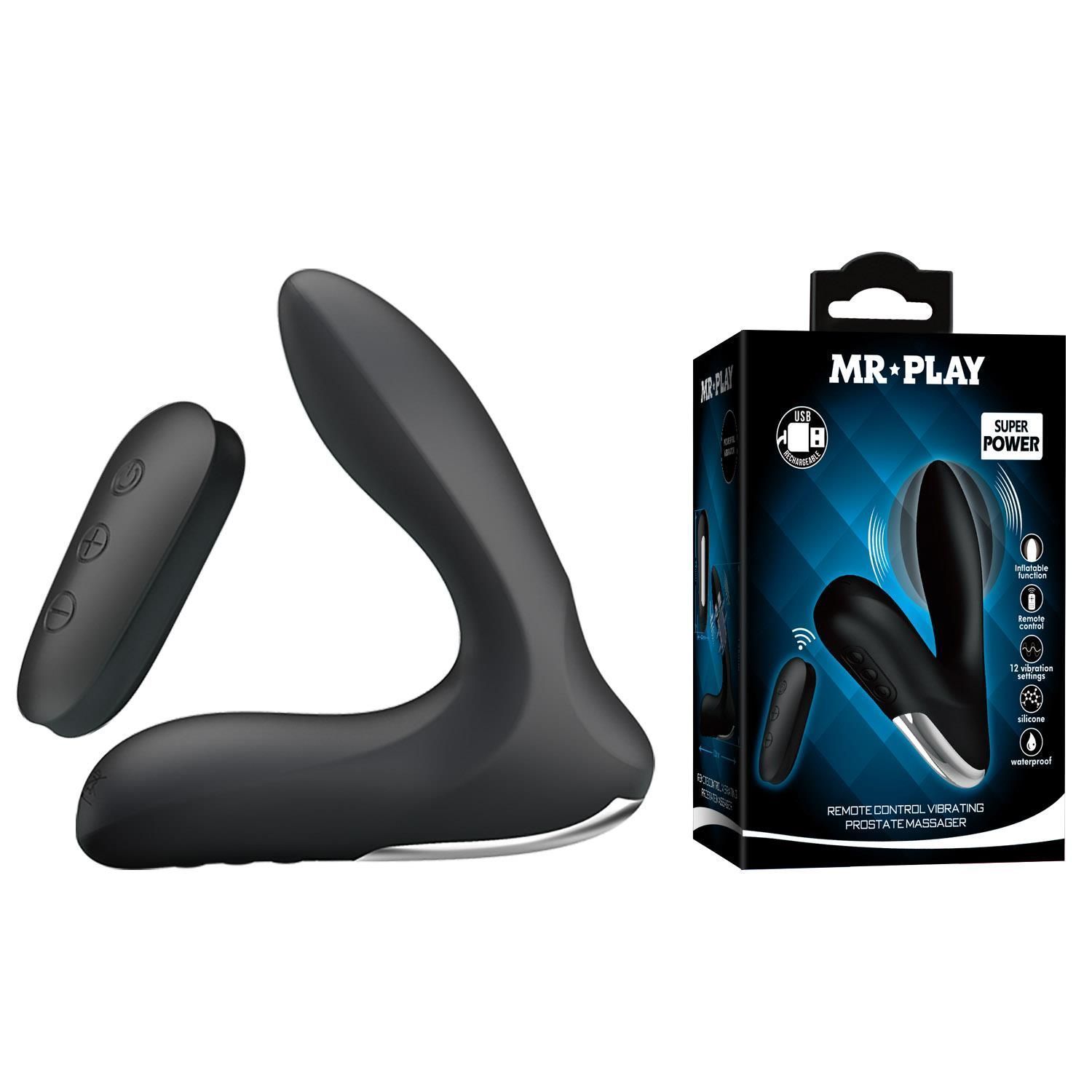 Стимулятор простаты Mr. Play Remote Control, 13.5 см (черный)