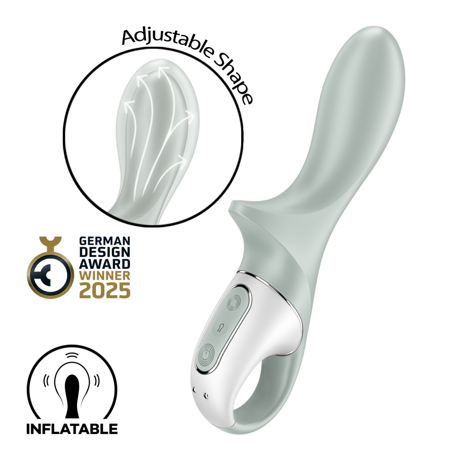 Анальный вибратор Satisfyer Air Pump Booty 3, 19 см (зеленый)