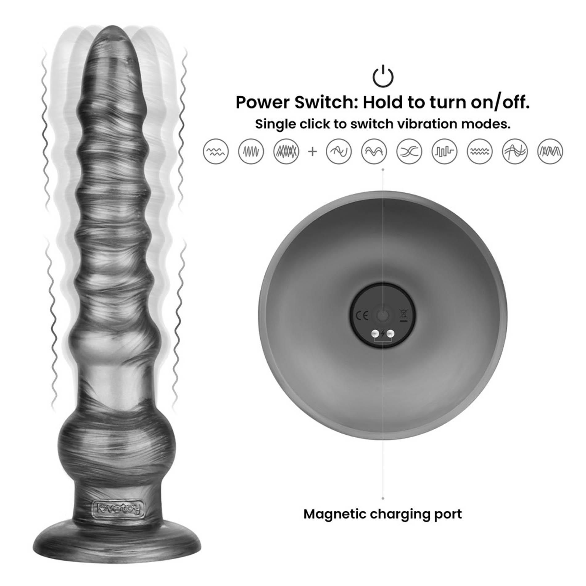 Вибратор King Sized Vibrating Vibrax Slider 12.5", 32.3 см (серый)