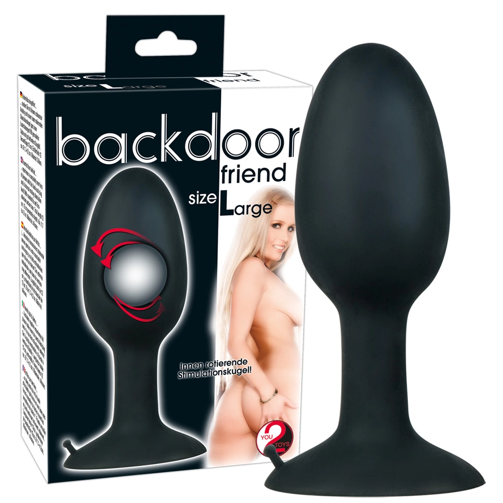 Korek analny Backdoor Friend Large, 13 cm (czarny)