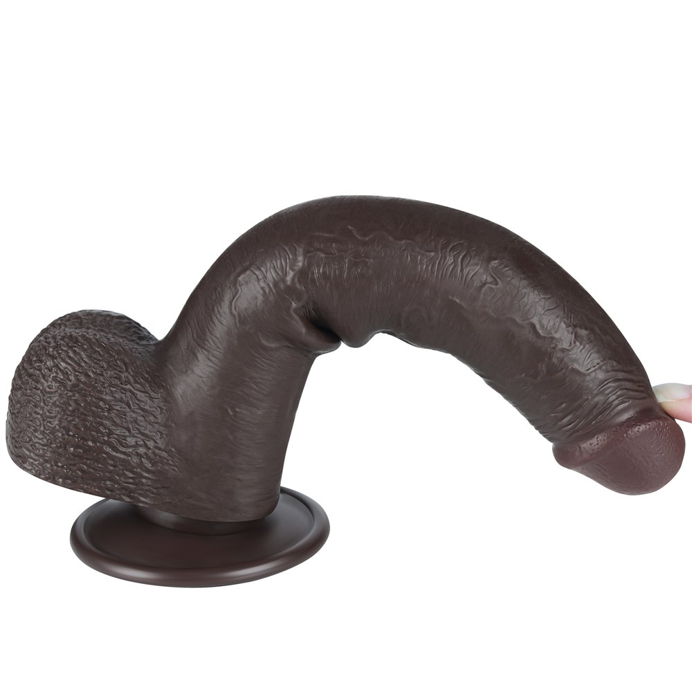 Фаллоимитатор Sliding-Skin Dual Layer Dong 9, 23 см (коричневый)