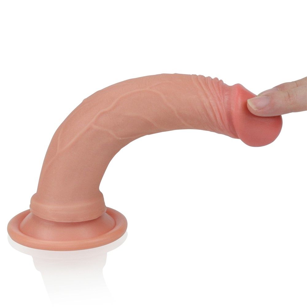 Фаллоимитатор Dual-Layered Liquid Silicone Nature Cock, 18,5 см (телесный)
