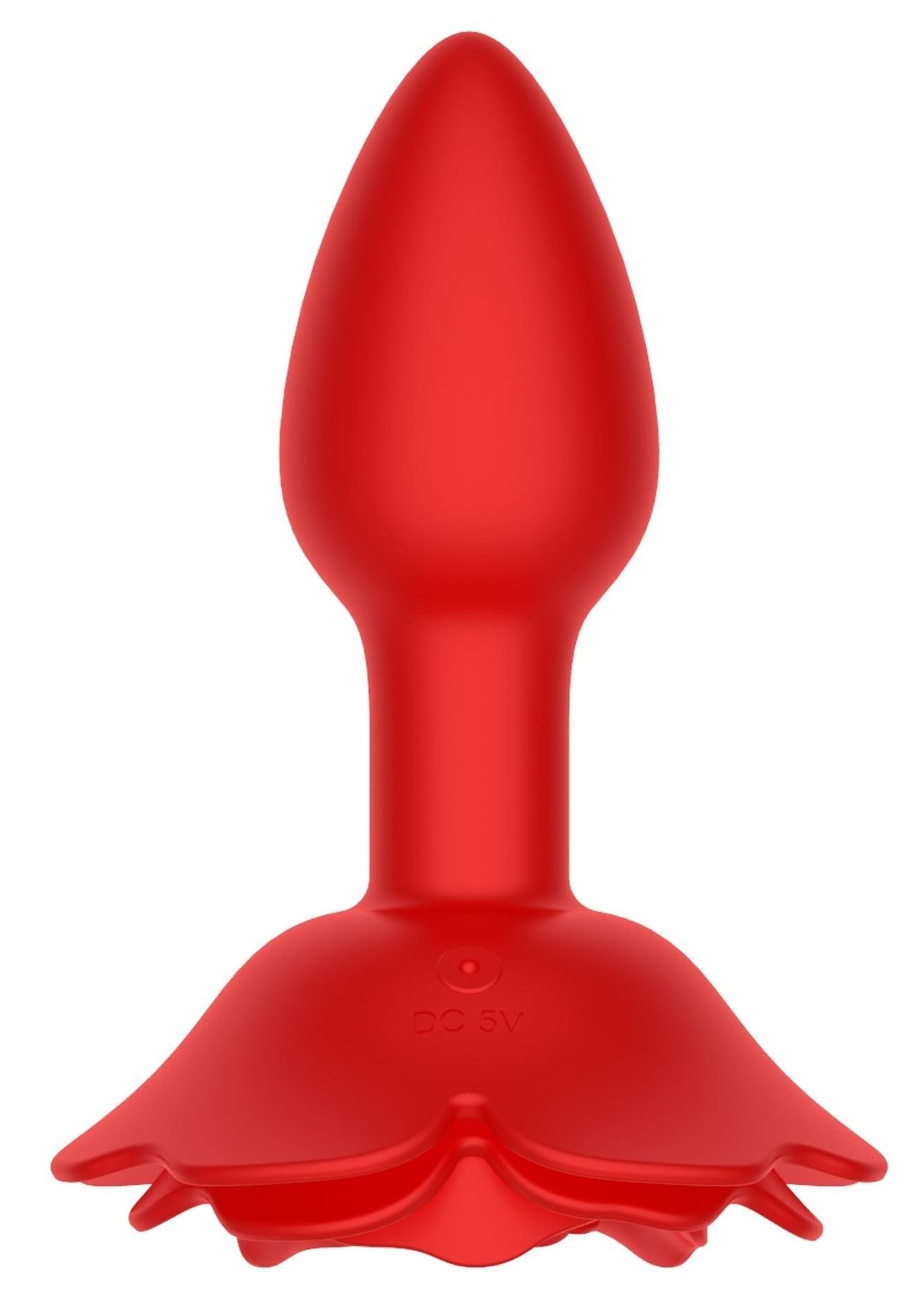 Korek analny B - seria Cute Rose, 11.1 cm (czerwony)