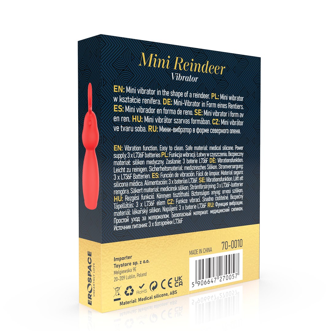 Вибратор для клитора Sweet Play Mini Reindeer Vibrator A10, 8.8 см (красный)