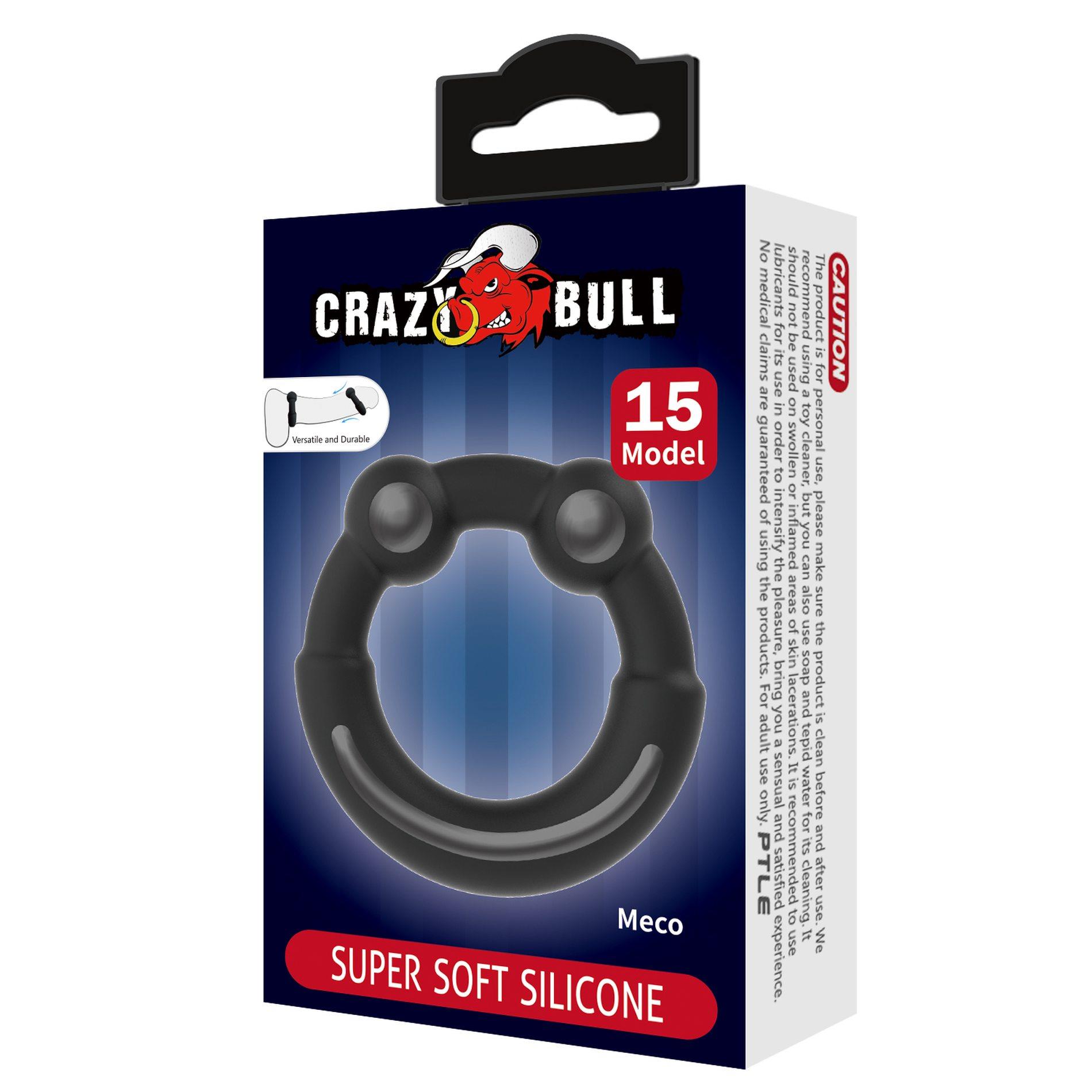 Эрекционное кольцо Crazy Bull Meco, 6.1 см (черный)
