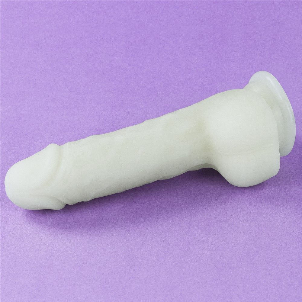 Неоновый фаллоимитатор LoveToy Lumino Play, 19,3 см (синий)