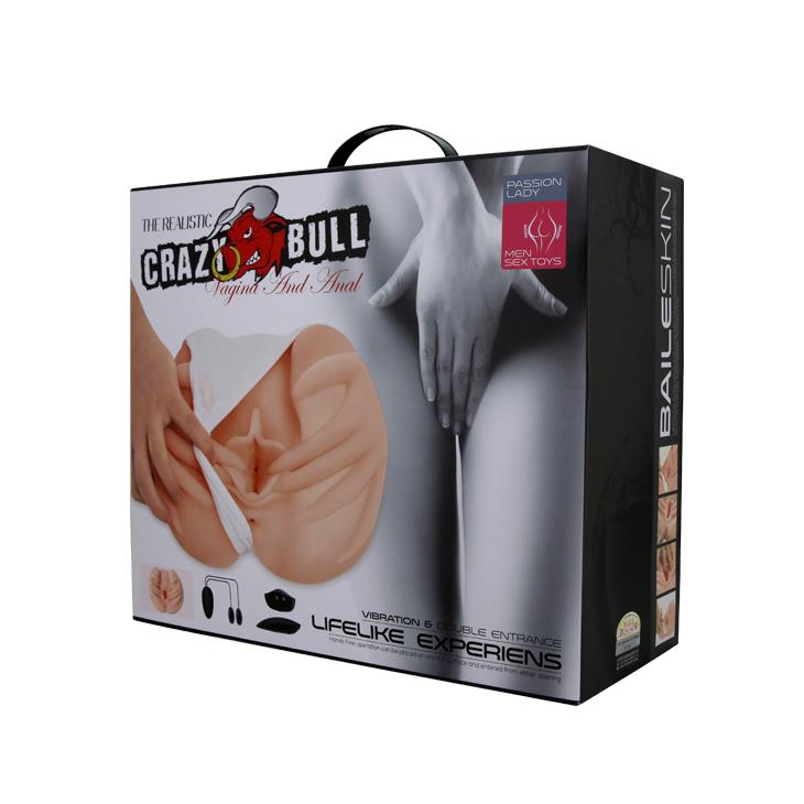 Мастурбатор Crazy Bull Realistic Vagina and Anal Vibrating (тілесний)