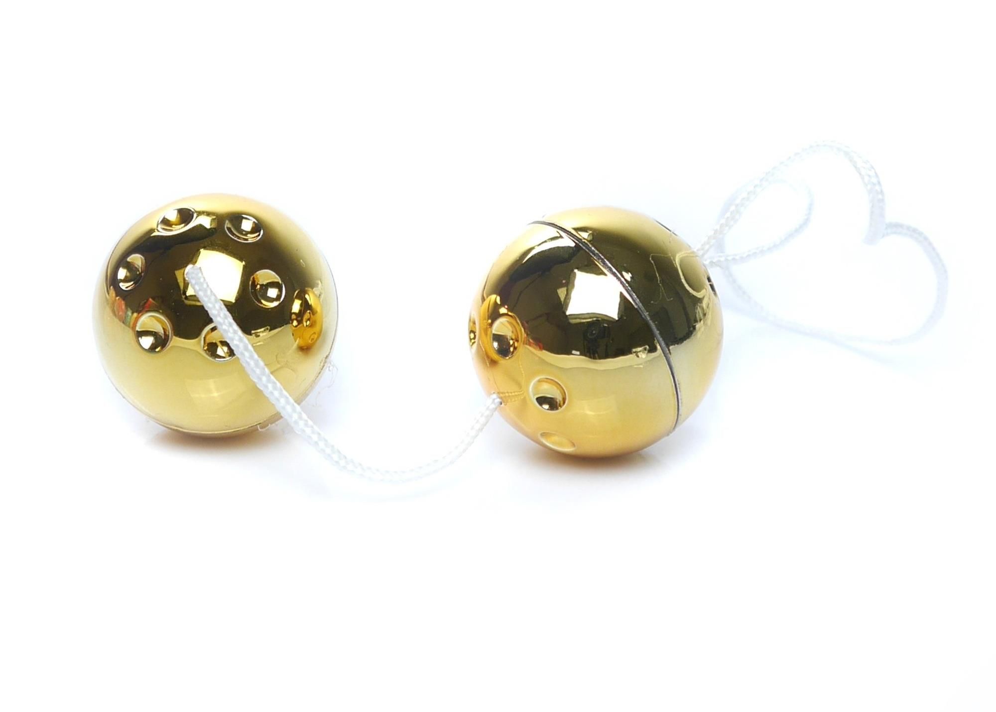 Duo-Balls Gold - Вагінальні кульки, 3,5 см (золотий)