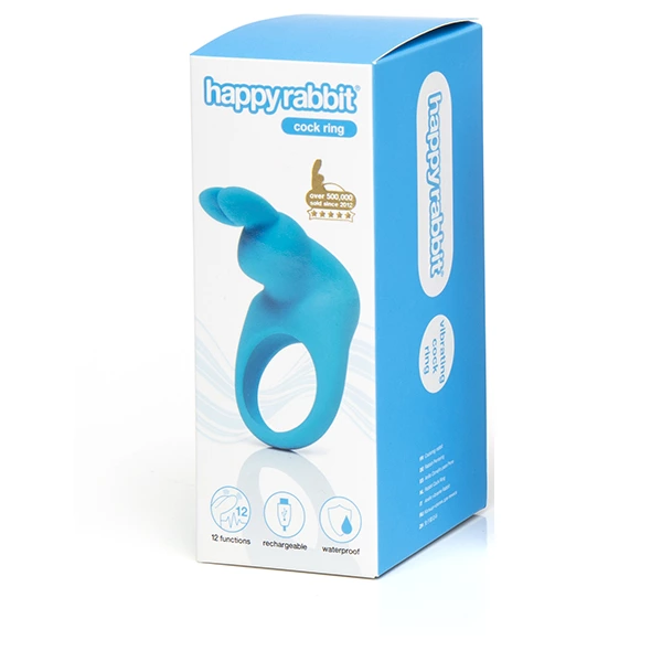 Виброкольцо Happy Rabbit Cock Ring, 6,7 см (голубой)