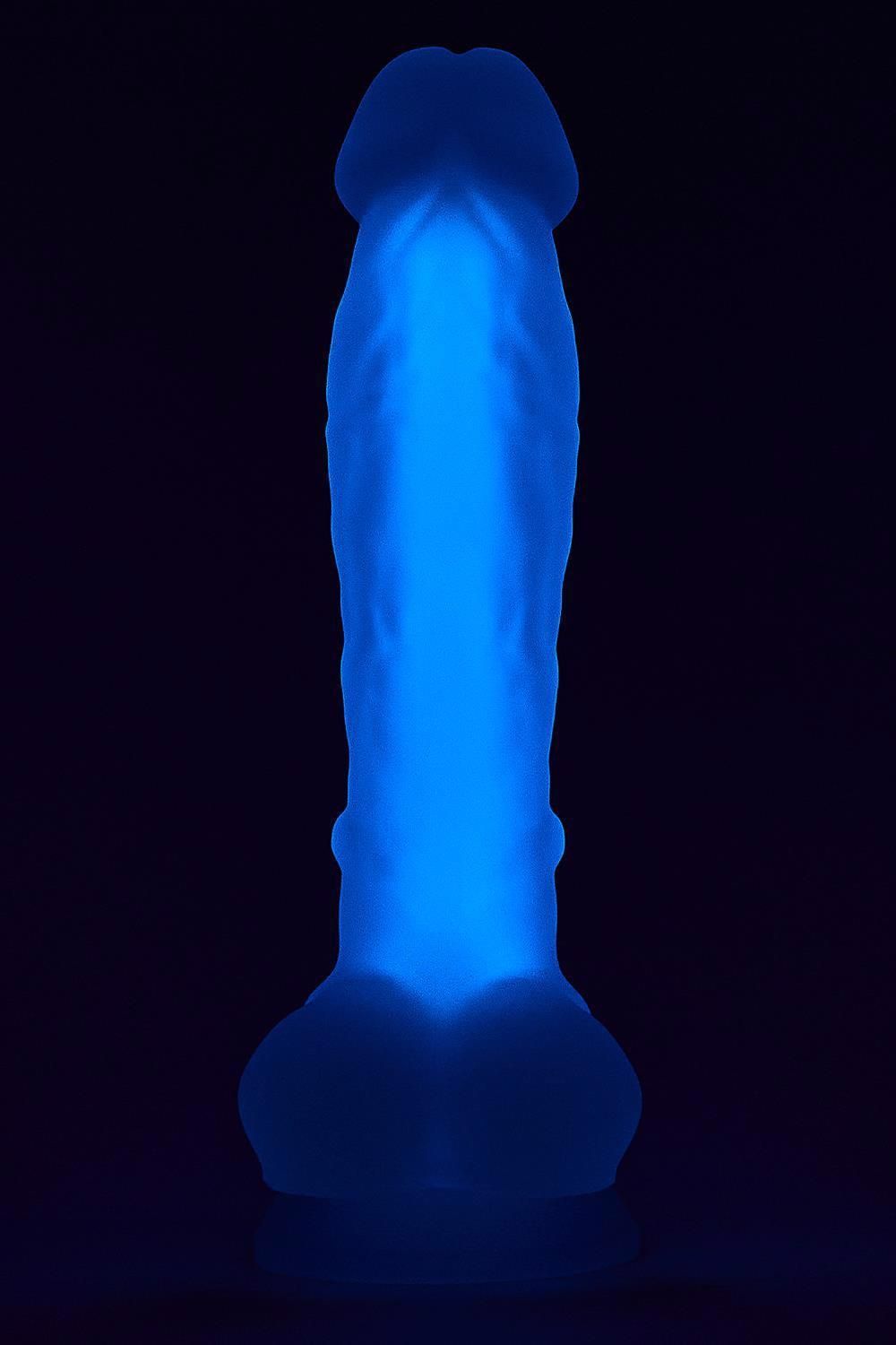Неоновый фаллоимитатор DreamToys Radiant, 19 см (синий)