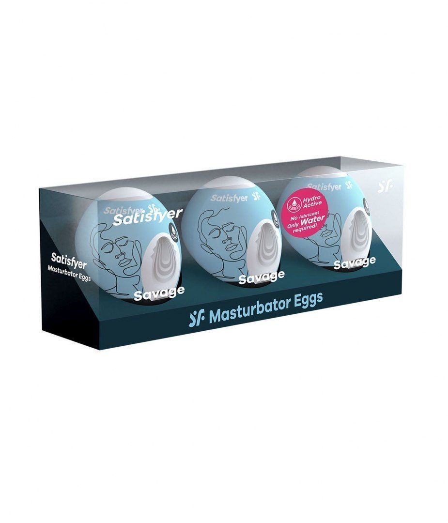Набор мастурбаторов Satisfyer Masturbator Egg Savage Set, 3 шт (белый)