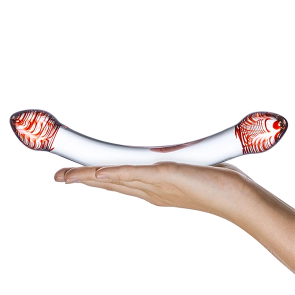 Стеклянный фаллоимитатор Glas Red Head, 25,5 см (прозрачный)