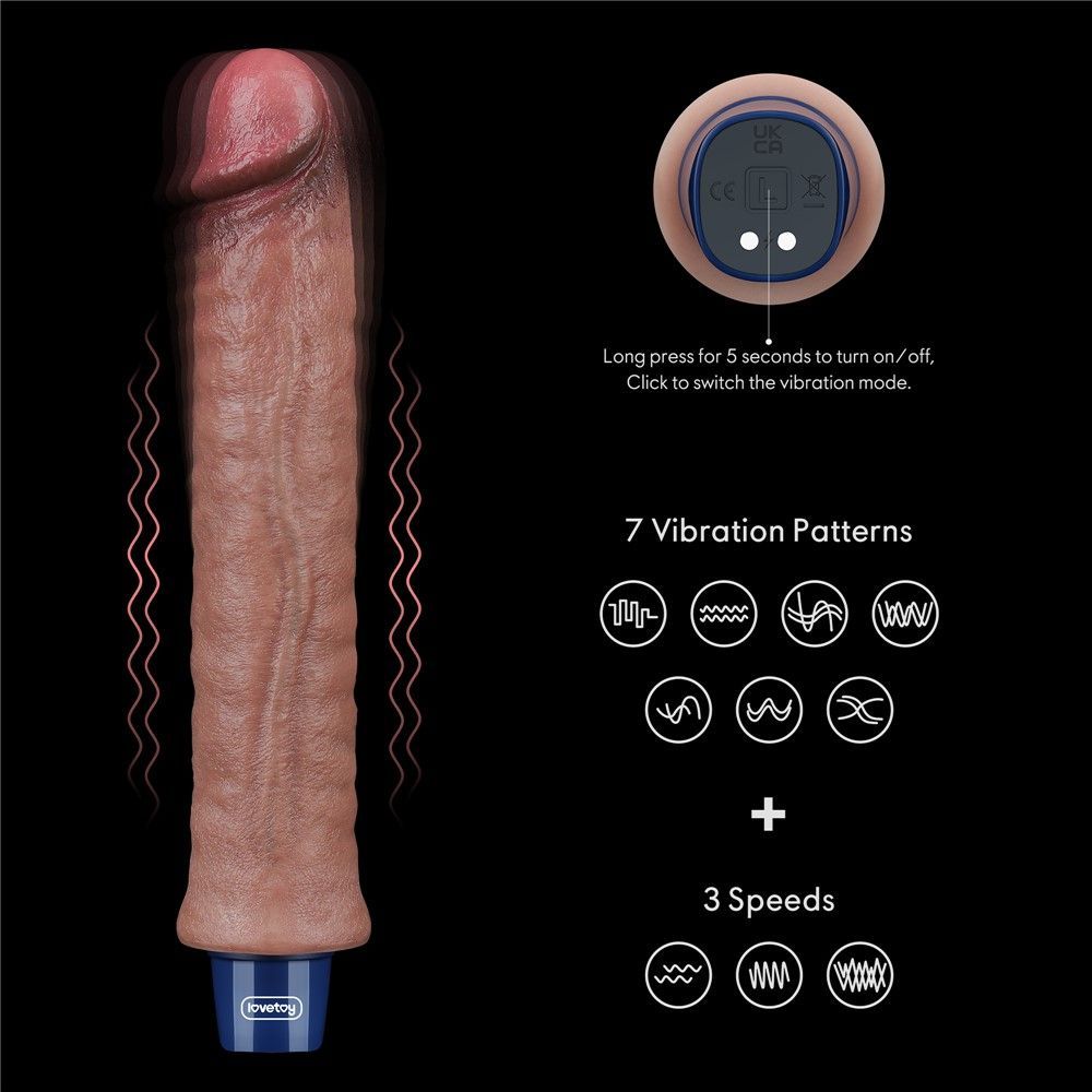 Реалістичний вібратор LoveToy Real Softee, 24,5 см (коричневий)